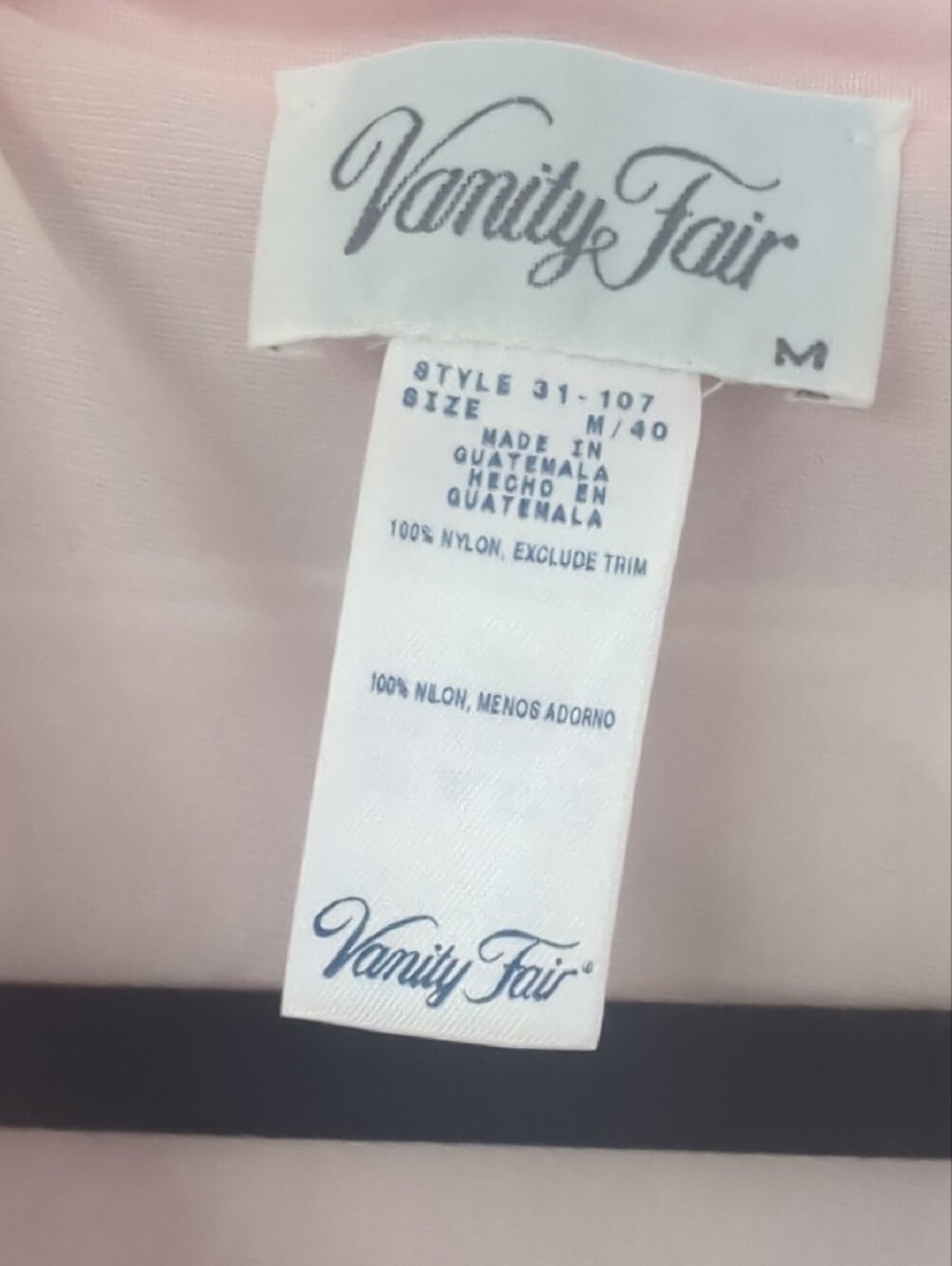 Vanity Fair Pale Pink Button-Front Sleep Robe - Picture 2 of 6
